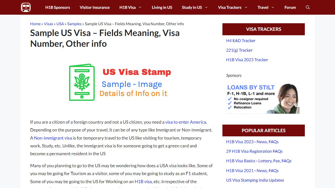 Sample US Visa - Fields Meaning, Visa Number, Info [2022] - RedBus2US