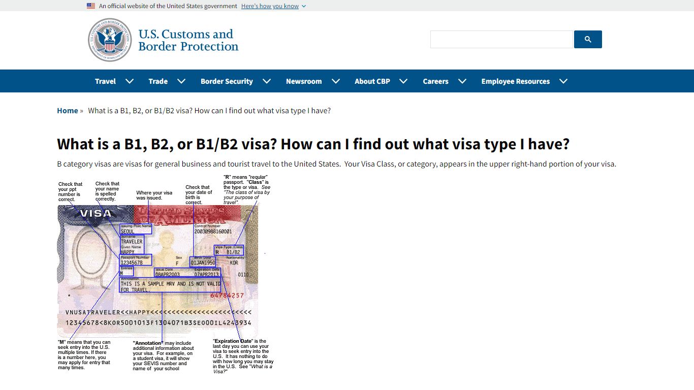 What is a B1, B2, or B1/B2 visa? How can I find out what visa type I ...